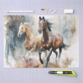 Wilde Pferde Aquarellfärbung Seidenpapier (Handwerk)