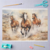 Wilde Pferde Aquarellfärbung Seidenpapier (Basteln)