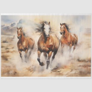 Wilde Pferde Aquarellfärbung Seidenpapier