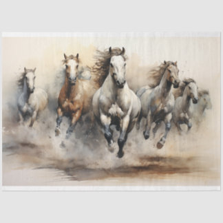 Wilde Pferde Aquarellfärbung Seidenpapier