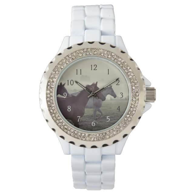 Wilde Pferde Armbanduhr (Vorderseite)