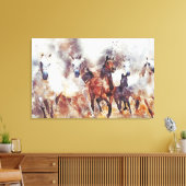 Wilde Pferde Art Canvas Print Leinwanddruck (Insitu (Wohnzimmer))