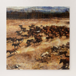 Wilde Pferde: Artistische TierMajestät. Puzzle