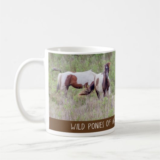 Wilde Pferde Assateague und Chicoteague Kaffeetasse (Links)