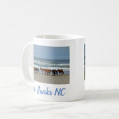 Wilde Pferde Außenbanks OBX Corolla NC Kaffeetasse (Vorderseite Links)