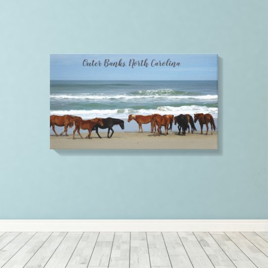 Wilde Pferde Außenbanks OBX Corolla NC Leinwand (Insitu (Holzboden))