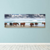 Wilde Pferde Außenbanks OBX Corolla NC Leinwanddruck (Insitu (Holzboden))