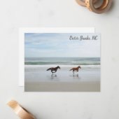 Wilde Pferde Außenbanks OBX Corolla NC Mitteilungskarte (Vorderseite/Rückseite Beispiel)