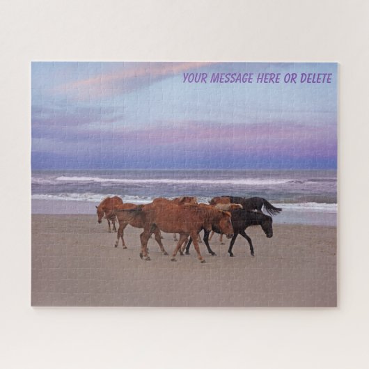 Wilde Pferde Außenbanks OBX Corolla NC Puzzle (Horizontal)