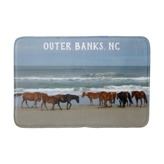 Wilde Pferde Außenbanks OBX North Carolina Badematte (Vorderseite)