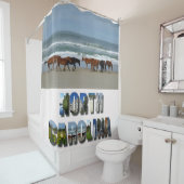 Wilde Pferde Außenbanks OBX North Carolina Duschvorhang (Beispiel)