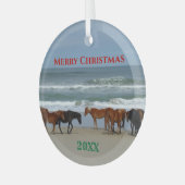 Wilde Pferde Außenketten OBX Weihnachten Ornament Aus Glas (Vorderseite links)