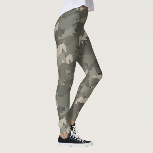 Wilde Pferde Camouflage Muster Leggings (Rechts)