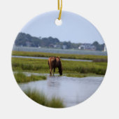 Wilde Pferde der Assateague Keramik Ornament (Vorne)