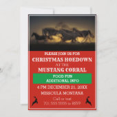 Wilde Pferde, die im Western Weihnachten einladen Einladung (Vorderseite)