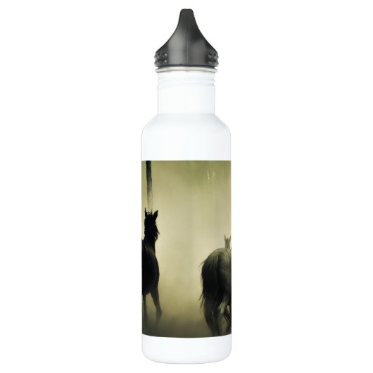 Wilde Pferde Edelstahlflasche (Links)