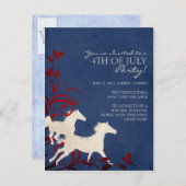 Wilde Pferde Einladungspostkarte (Vorne/Hinten)