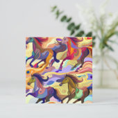 Wilde Pferde Feiertagskarte (Stehend Vorderseite)