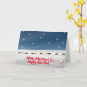 Wilde Pferde Frohe Weihnachtsgrüße Karte (Gelbe Blume)