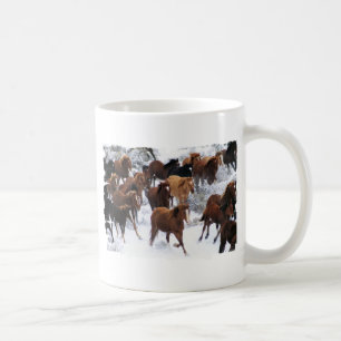 Wilde Pferde getrieben Kaffeetasse