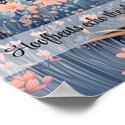 Wilde Pferde Gewohnter Slogan Reiten Poster (Ecke)