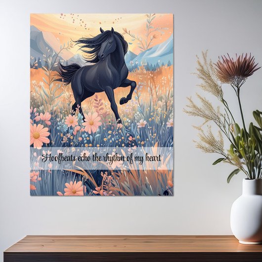 Wilde Pferde Gewohnter Slogan Reiten Poster