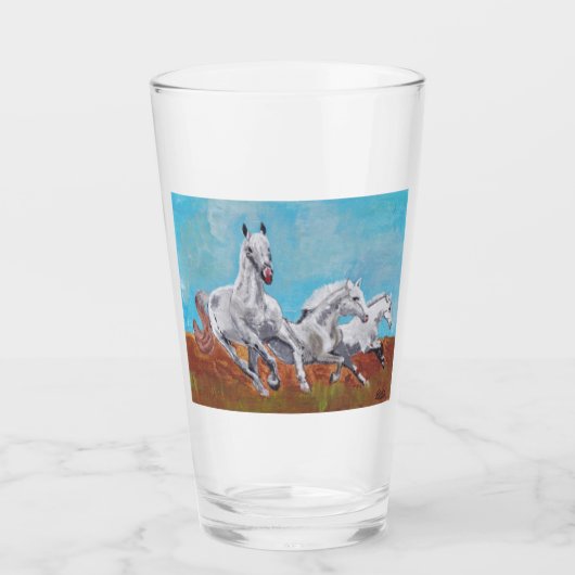 Wilde Pferde Glas (Vorderseite)