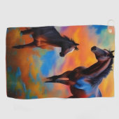 Wilde Pferde Golfhandtuch (Horizontal)