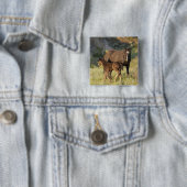 Wilde Pferde im Nationalpark Theodore Roosevelt Button (Beispiel)