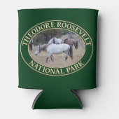 Wilde Pferde im Nationalpark Theodore Roosevelt Dosenkühler (Vorderseite)