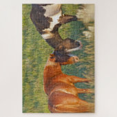 Wilde Pferde im Nationalpark Theodore Roosevelt Puzzle (Vertikal)