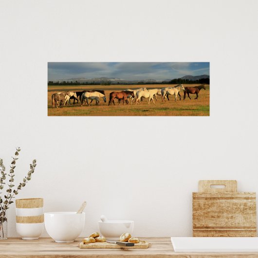 Wilde Pferde im Talposter Poster (Küche)