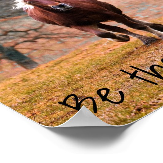 Wilde Pferde im Wald Poster (Ecke)