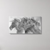 Wilde Pferde im Wind Leinwanddruck (Vorderseite)