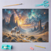 Wilde Pferde in der Wüste Mare und Fohlen unter St Seidenpapier (Basteln)