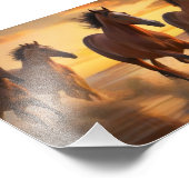 Wilde Pferde in Sunset Splendor Fotodruck (Ecke)