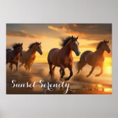 Wilde Pferde in Sunset Splendor Poster (Vorne)