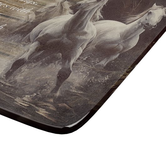 Wilde Pferde Inspiration Zitat Schneidebrett (Ecke)