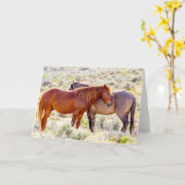 Wilde Pferde Karte (Gelbe Blume)