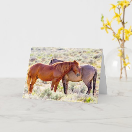 Wilde Pferde Karte (Gelbe Blume)