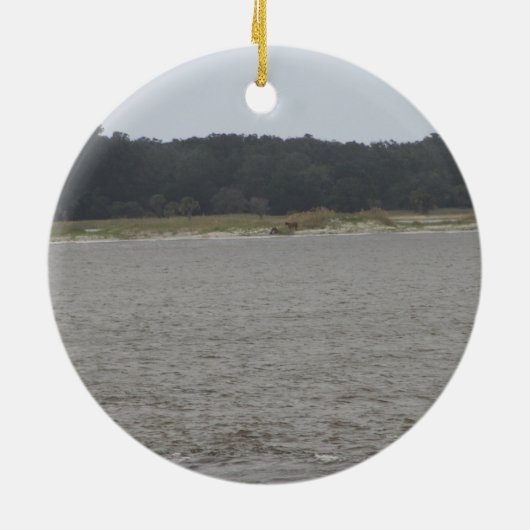 Wilde Pferde Keramik Ornament (Hinten)