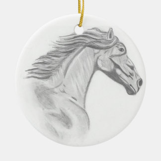 Wilde Pferde Keramik Ornament