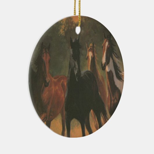 Wilde Pferde Keramik Ornament (Rechts)