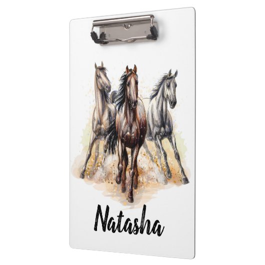 Wilde Pferde Klemmbrett (Links)