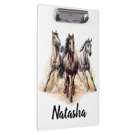 Wilde Pferde Klemmbrett (Rechts)