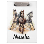 Wilde Pferde Klemmbrett (Vorderseite)