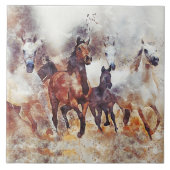 Wilde Pferde Kunst Fliese (Vorderseite)