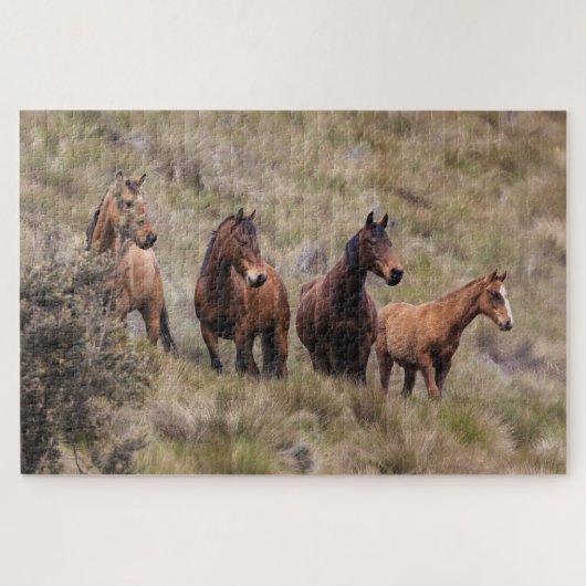 Wilde Pferde Landschaftlich Natur Jigsaw Puzzle (Horizontal)