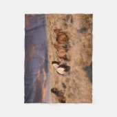 Wilde Pferde laufen Fleecedecke (Vorderseite)