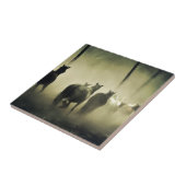 Wilde Pferde laufen Fliese (Seite)